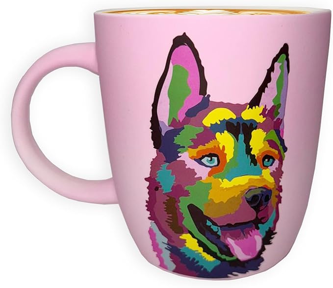 Soft Touch German Shepherd Pink Mug - 18 Oz Ceramic Coffee Mug with Premium Box - Coffee Cup for Dog Lovers - Unique Tea Cup for Every Day