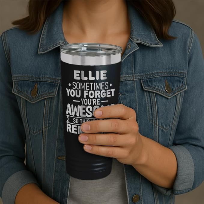 Personalized Inspirational Tumbler, Inspirational Gifts for Men Dad Father Wife Sister Women, Custom Birthday For Him Her, Customized You?셱e Awesome Tumbler, Teacher Coworker Gifts 20oz Black