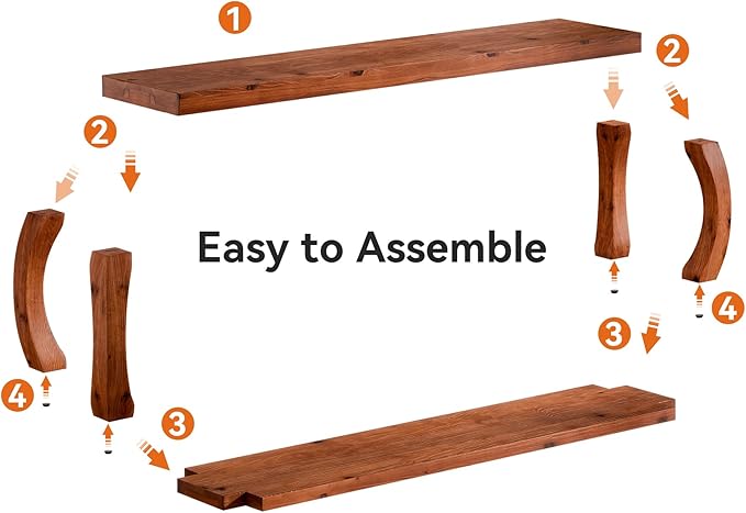 TRIBEWOOD 2-Tier Solid Wood Entryway Bench, 59" Long Farmhouse End of Bed Bench with Open Shelves, Rustic Shoe Storage Wooden Seating for Entry, Kitchen, Living Room, Bedroom, Hallway (Rustic Brown)