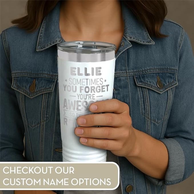 Spotted Dog Company Inspirational Tumbler, Inspirational Gifts for Men Dad Father Wife Sister Women, Birthday For Him Her, You?셱e Awesome Tumbler, Teacher Coworker Gifts 20oz White