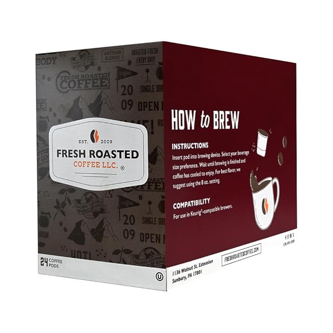 Fresh Roasted Coffee, Decaf Hazelnut, Flavored Coffee Pods, K-Cup Compatible, 24 Count