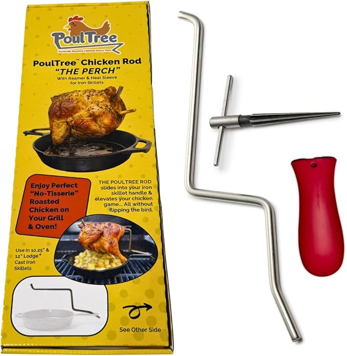 Chicken Penetrator Rod Roaster ??for Juicy Meat & Crispy Skin ??for Grill, Oven & Smoker ??Rotisserie-Style Without Spinning ??Convection Cooking Made Easy - Rod Only