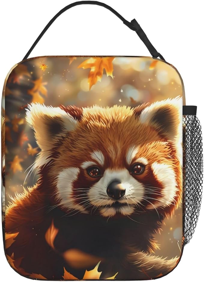 VANZEV Insulated Lunch Box for Women Men, Cute Red Panda Lunch Box Reusable Portable Lunch Bag Cooler Tote Waterproof Lunch Container for Office Picnic Work Travel Hiking