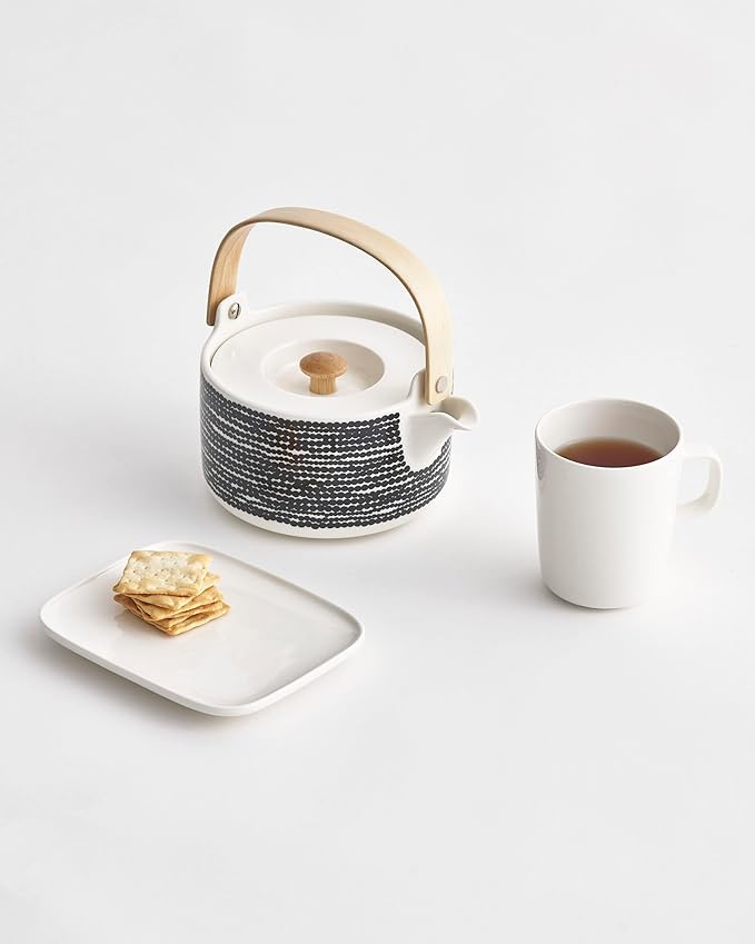 MARIMEKKO Oiva Mug ??Refine Your Kitchen D챕cor with Our Iconic White Stoneware ??Stylish & Classic White Ceramic Coffee Mugs to Elevate Your Dining Experience (8.8 oz)