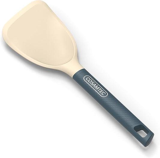 Silicone Small Spatula for Cooking Flexible Beveled Turner with Solid Inner Core and Heat Resistant Nylon Handle Ideal Spatula for Non-Stick Cookware