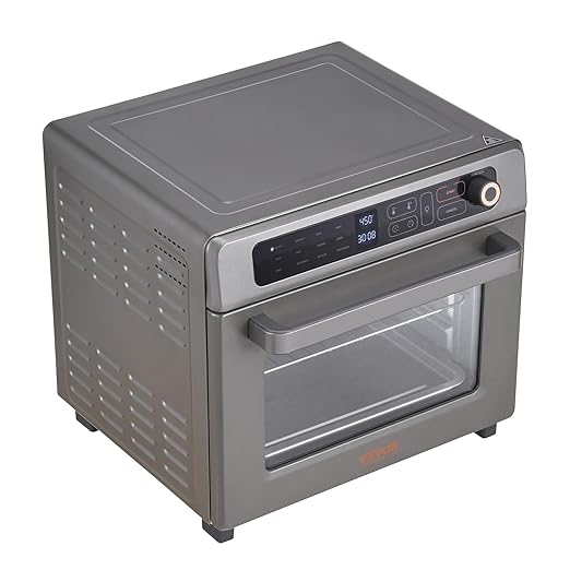 VEVOR 12-IN-1 Air Fryer Toaster Oven, 25L Convection Oven, 1700W Toaster Ovens Countertop Combo with Grill, Pizza Pan, Gloves, 12 Slices Toast, 12-inch Pizza, Home and Commercial Use (Grey)