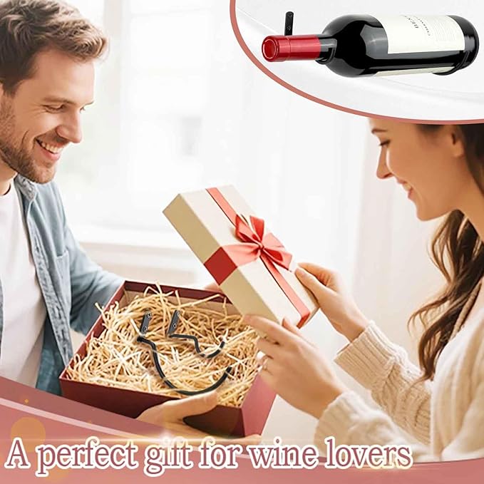 Wall-Mounted Wine Hook: Hanging Wine Bottle Wall Holder - Set of 6 Metal Wall Red Wine Rack