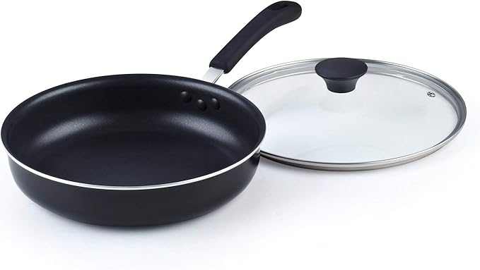 Cook N Home 10.5-Inch/3.5 Quart Nonstick Deep Saute Fry Pan/Jumbo Cooker with Lid, Black