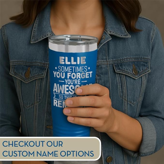 Spotted Dog Company Inspirational Tumbler, Inspirational Gifts for Men Dad Father Wife Sister Women, Birthday For Him Her, You?셱e Awesome Tumbler, Teacher Coworker Gifts 20oz Royal Blue