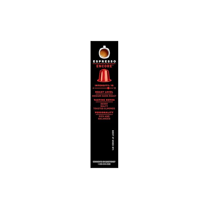 Segafredo Zanetti Espresso Capsules ??Aluminum Pods for Nespresso Original Machines ??Medium-Dark Roast Premium Espresso with a Rich Aroma ??Balanced, Intensity 10 ??Encore, 10 Count
