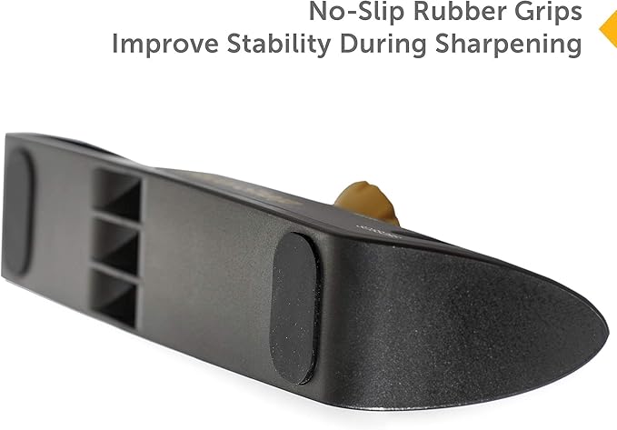 RazorSharp??Knife Sharpener With Adjustable Angle Guide ??Diamond-Coated Ceramic Sharpening Stones for All Knives Including Precision Kitchen, Professional, Chef's Knives ??Non-Slip Rubber Edge Grip
