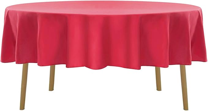 Cupuamon 70 inch Round Tablecloth Washable Polyester Table Cloth Decorative Table Cover for Wedding Party Dining Banquet（70 inch,Red）