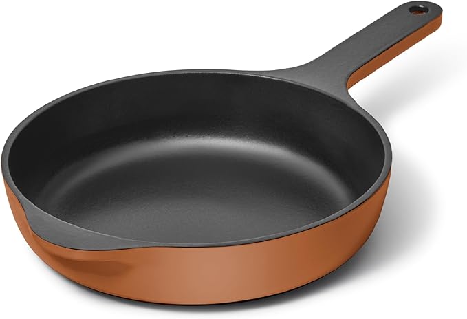 Caraway Cast Iron Skillet - 8??Enameled Cast Iron Pan With 3 Layer Enamel Coating - No Seasoning Required - Compatible With All Stovetops - Free From Forever Chemicals - Rust