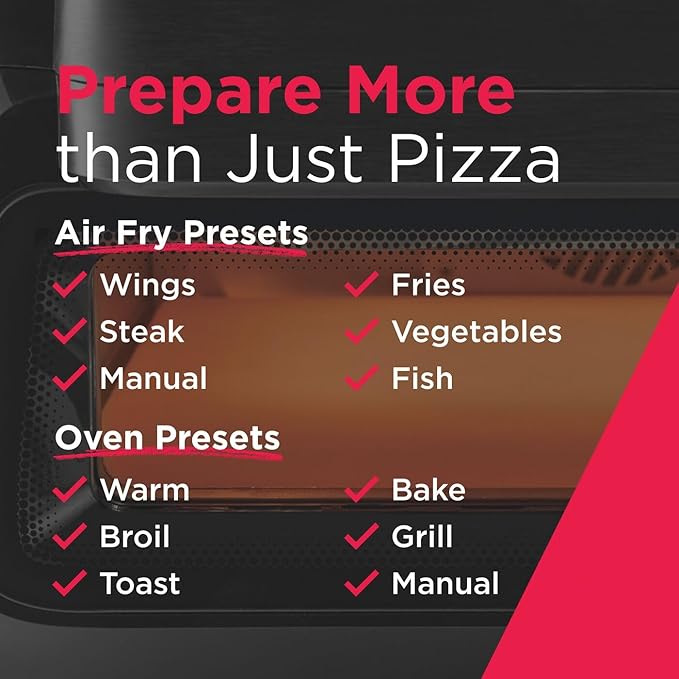 Frigidaire Electric Indoor Pizza Oven ??Reach Temperatures of 700째F ??Stone Bake 12??Pizzas in Minutes ??Portable Countertop Oven with Air Fry and Bake. Peel Included Model FRPO100B