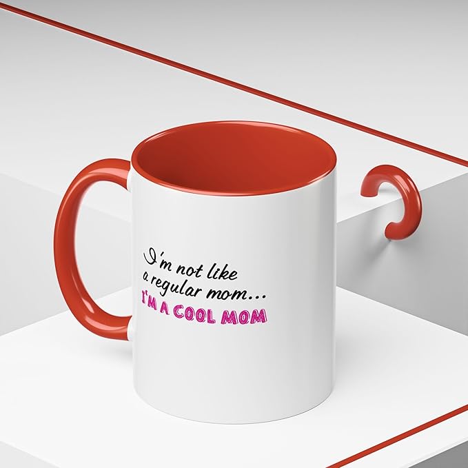 Cool Mom Accent Coffee Mug - Gift for Mother's Day, Birthdays, Coffee Lovers, Moms, Fun Kitchen Decor, Cool Regular Mom Cup