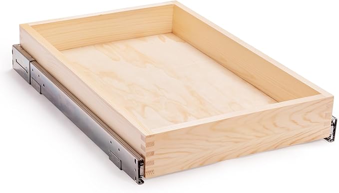16?쓂 x 21?쒭 x 3?섃섽 Soft Close Slide Out Wood Drawer Organizer for Kitchen, Finished, (Cabinet Opening>17.5 inches for Bottom Assembly, Opening= 17 inches for Side Assembly)