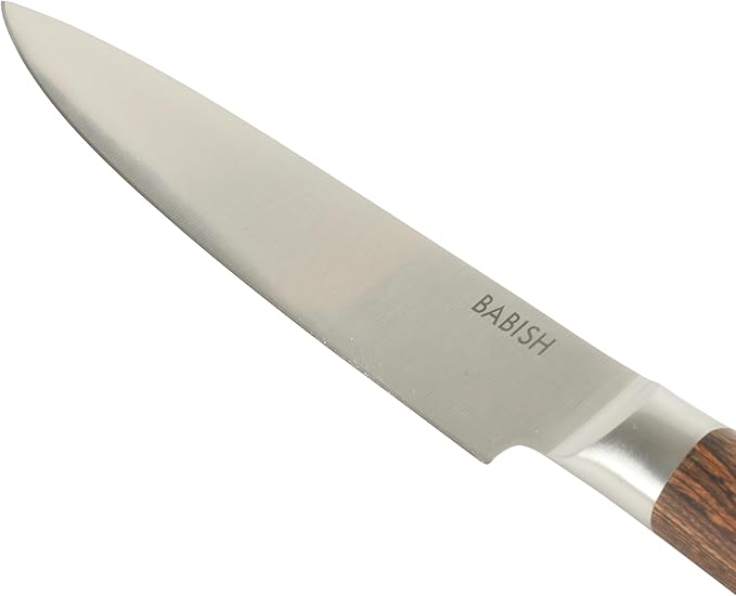 Babish 8-Inch Carving Knife ??High-Carbon 1.4116 German Steel Slicing Knife with Dark Pakka Wood Handle, Full-Tang Razor Sharp Blade for Carving Meat, Turkey, Roast & BBQ