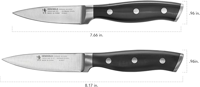 HENCKELS Forged Accent Razor-Sharp 2-pc Paring Knife Set, White Handle, German Engineered Informed by 100+ Years of Mastery