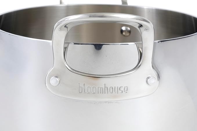 Bloomhouse - Two Time Oprah's Favorite Things Winner - 8 Quart Tri-Ply Stainless Steel Stock Pot with Lid ??Dutch Oven, Oven Safe, Dishwasher Safe