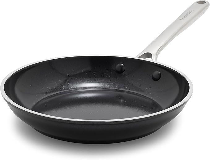 Orfeo 9.5??Nonstick Frying Pan, Made in Italy, Diamond Ceramic PFAS-Free Cookware, Induction Ready, Scratch Resistant, Laser-Fused Surface for Durability, Dishwasher Safe, Black