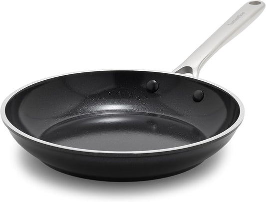 Orfeo 9.5??Nonstick Frying Pan, Made in Italy, Diamond Ceramic PFAS-Free Cookware, Induction Ready, Scratch Resistant, Laser-Fused Surface for Durability, Dishwasher Safe, Black