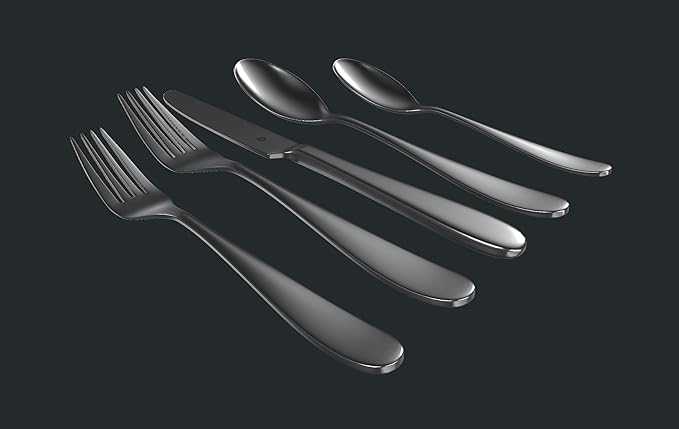 Silverware Set for 6 ??18/10 Stainless Steel Flatware, Mirror Finish, Dishwasher Safe, Durable and Balanced Utensils, Modern Tableware (30-Piece Set, Fidenza)