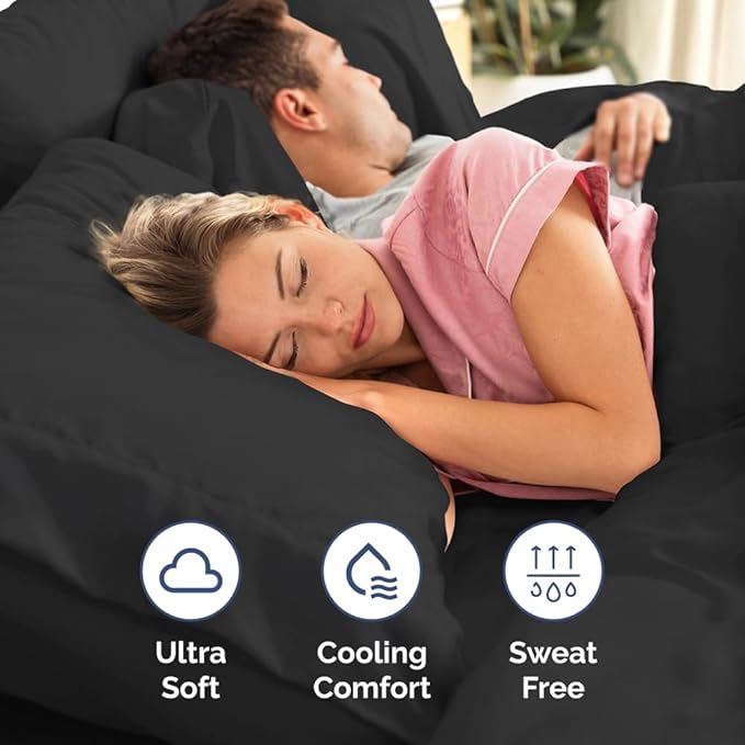 Extra Deep Pocket Twin XL Sheets - 3 Piece Breathable & Cooling Bed Sheets - Hotel Luxury Bed Sheet Set - Soft, Wrinkle Free & Comfy - Easily Fits Extra Deep Mattresses - Deep Pocket Black Sheets Set