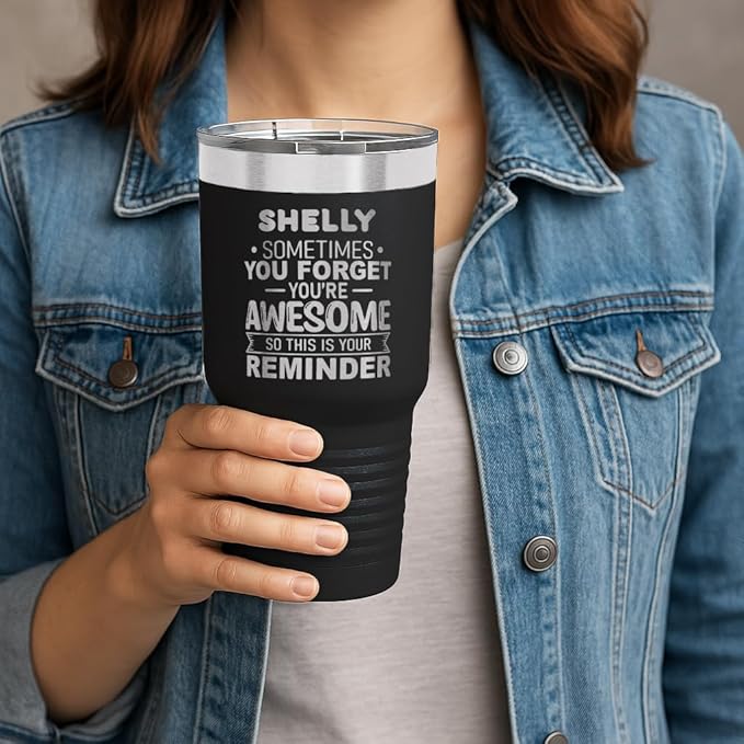 Personalized Inspirational Tumbler, Inspirational Gifts for Men Dad Father Wife Sister Women, Custom Birthday For Him Her, Customized You?셱e Awesome Tumbler, Teacher Coworker Gifts 30oz Black