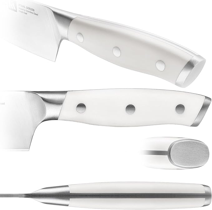 Klaus Meyer Stahl High Carbon Exclusive German Steel 8 inch Bread Knife (White)