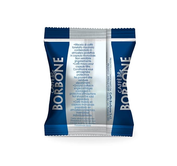 Caff챔 Borbone Coffee Capsules, Blue Blend, Medium Roast, 50 Count, Compatible with Nespresso, Made in Italy