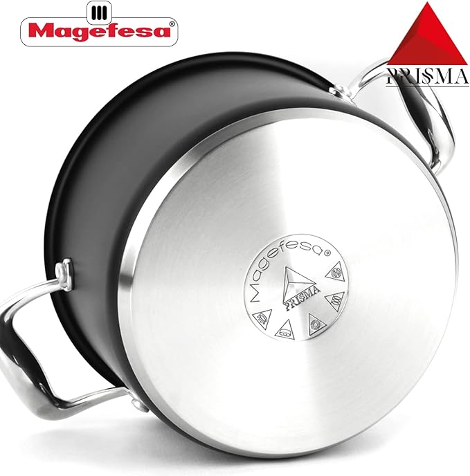 MAGEFESA Prisma ??7.9 inches steam pot with lid, made in 18/10 stainless steel, for all types of kitchens, INDUCTION, easy cleaning, dishwasher and oven safe up to 392쨘F