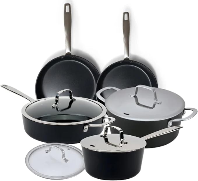 Alva Maestro 9-Piece Ceramic Cookware Set ??Nonstick & No PTFE, PFOA, PFAS for Safe, Healthy Cooking ??Oven & Induction Safe for Fast Even Heat, Effortless Cleanup, Durable Designed to Last
