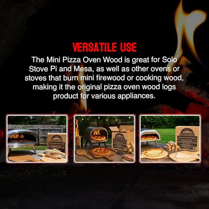 Mini Pizza Oven Wood, 6?멗nch Firewood Logs, Cherry Hardwood Splits for Portable Wood-Fired Pizza Ovens, USA Made, Sustainably Milled, Approximately 12-14 lbs