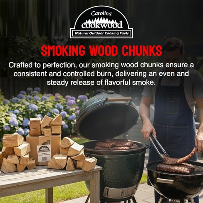 Smoking Wood Chunks, All-Natural Cherry Hardwood Pieces for Grills & Smokers, Add Rich Smoke Flavor to Pork, Beef, Chicken & Fish, USA Made, Sustainably Milled, 800 Cubic Inches