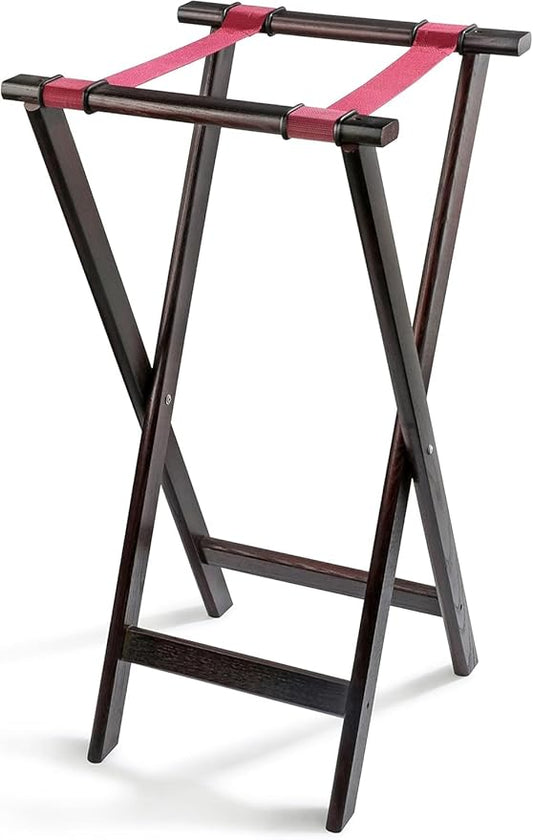 New Star Foodservice 20021 Mahogany Finish Solid Birchwood Tray Stand, 31-Inch, Brown