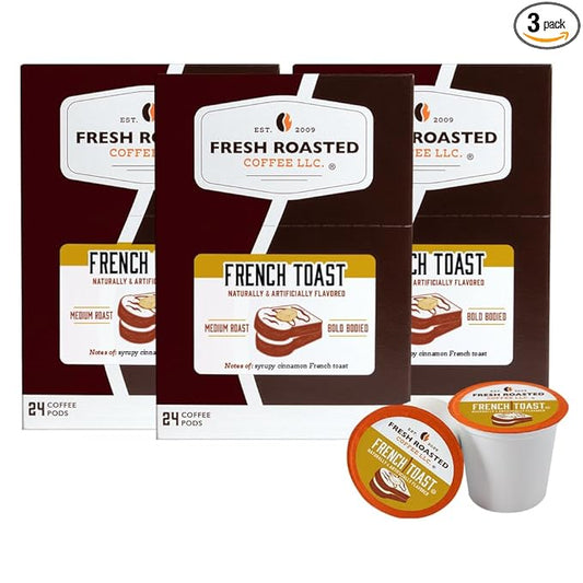 Fresh Roasted Coffee, French Toast, Flavored Coffee Pods, 72 Count
