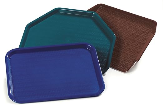 Carlisle FoodService Products CT121614 Caf챕 Standard Cafeteria / Fast Food Tray, 12" x 16", Blue