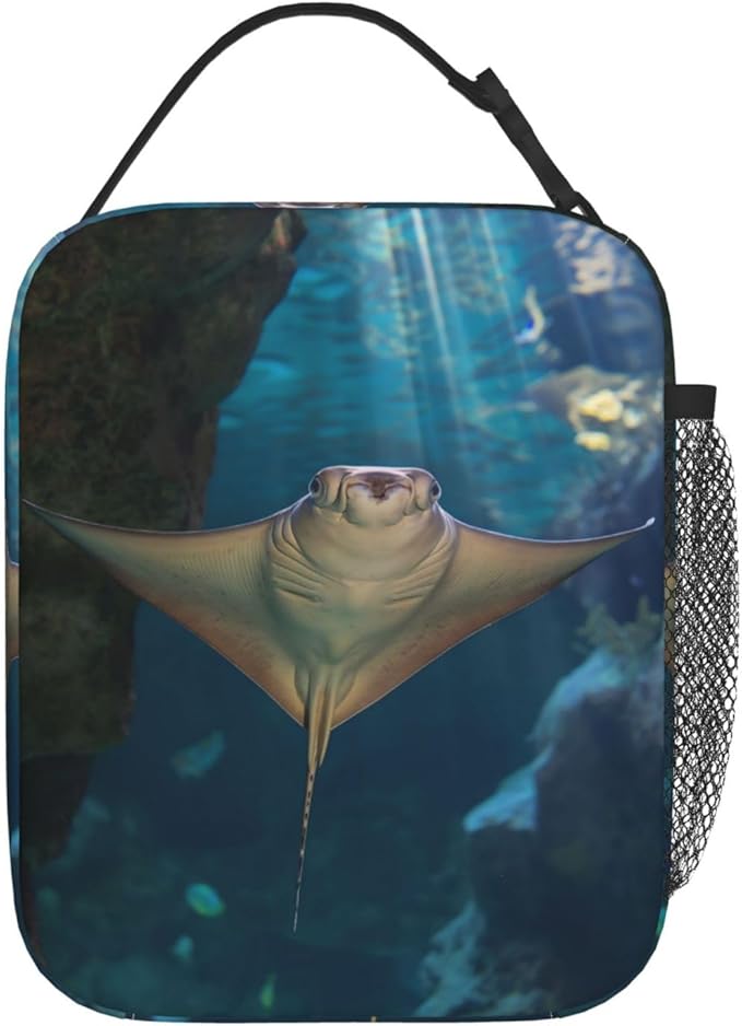 VANZEV Insulated Lunch Box for Women Men, Stingray Ocean Lunch Box Reusable Portable Lunch Bag Cooler Tote Waterproof Lunch Container for Office Picnic Work Travel Hiking