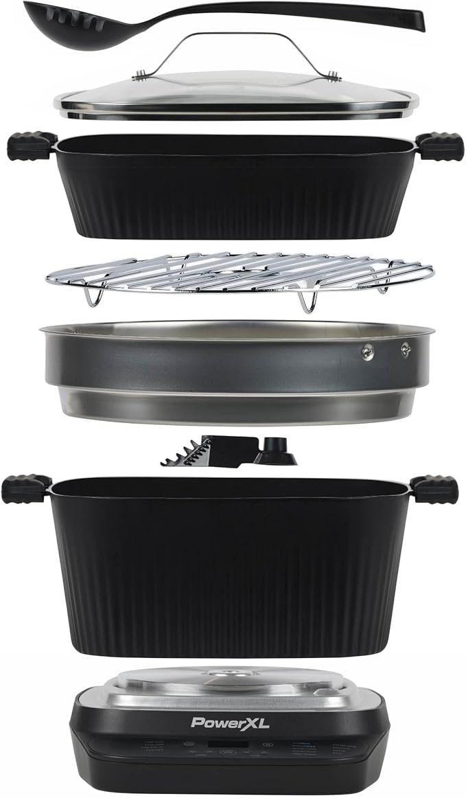 STIRMAX DELUXE 7.5 Quart Digital Multi-Cooker with Automatic Paddle to Stir and Shred, 9 in 1 programmable presets to Saut챕, Sear, and Brown Food Before Simmering ??Accessories, Skillet, & Cookbook