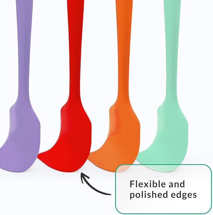 Elihome Chef Series 3 Piece Silicone Spatula Set - 600째F Heat Resistant Non Stick Rubber Kitchen Scraper Spatulas for Cooking, Baking, and Mixing ??BPA Free and LFGB Certified Silicone (Orange)