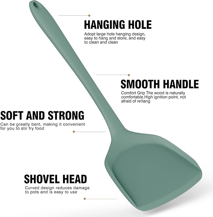 AOTHOD Silicone Cooking Utensils Set - 446째F Heat Resistant Silicone Kitchen Utensils,Spatula,Spoon, Kitchen Utensil Sets Gadgets Tools Set for Nonstick Cookware,Dishwasher Safe BPA FREE (Multicolor)