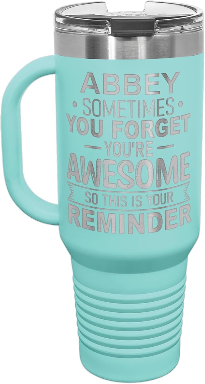 Personalized Inspirational Tumbler, Inspirational Gifts for Men Dad Father Wife Sister Women, Custom Birthday For Him Her, Customized You?셱e Awesome Tumbler, Teacher Coworker Gifts 40oz Teal