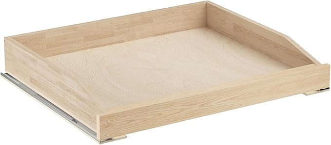 LOVMOR Single Pull Out Cabinet Organizer 25쩍?쓂 x 21?쒭, Soft Close Slide Out Drawer Storage Shelves for Kitchen, Wood Cabinet Shelf Pull-Out Organizer Storage for Base Cabinets