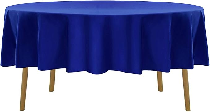 Cupuamon 90 inch Round Tablecloth Washable Polyester Table Cloth Decorative Table Cover for Wedding Party Dining Banquet（90 inch,Royal Blue）