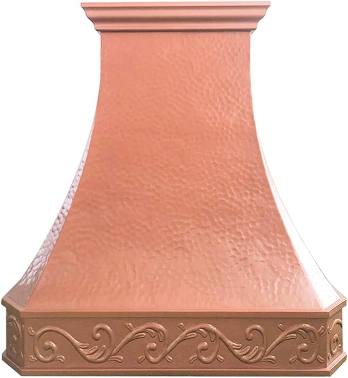 CT Copper Tailor Copper Vent Hood Island Mount,60'' W,42''H,1260 CFM Exhaust Fan,Stainless Steel Vent,LED Light,Dishwasher-Safe Baffle Filters,Light Hammered-Penny Patina,VH3A