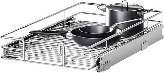 Pull Out Cabinet Organizer 13쩍" W x 21쩍" D, Heavy Duty Cabinet Pull Out Shelves, Slide Out Drawers Organization for Kitchen Cabinets Bathroom