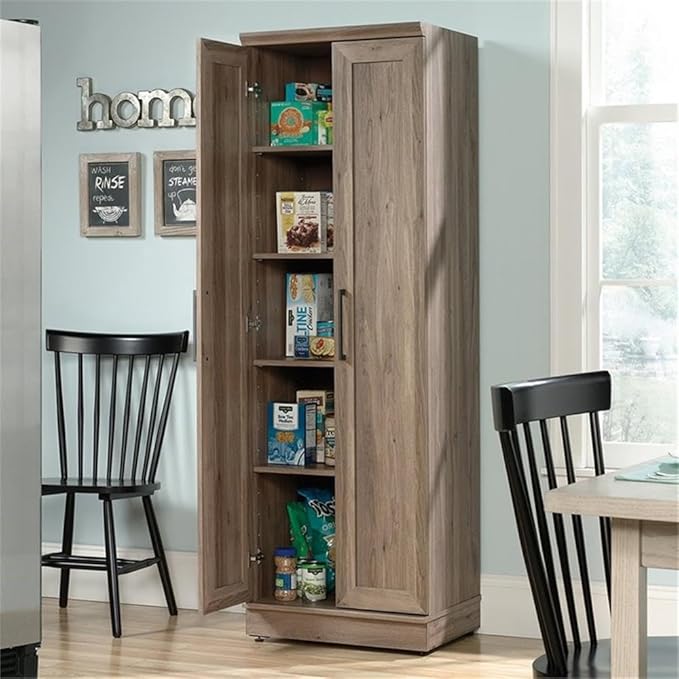 BOWERY HILL Engineered Wood Storage Cabinet in Salt Oak Finish