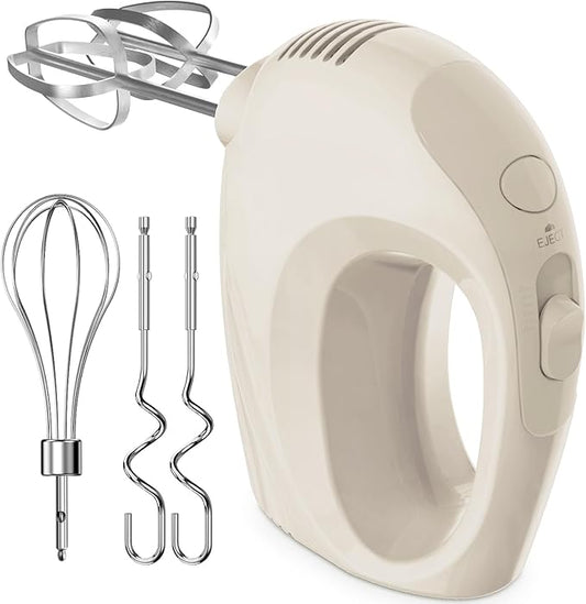 Handmixer Electric Handheld - 7 Speed Portable Kitchen Mixer Electric with 5 Stainless Steel Accessories Whisk, Food Beater for Whipping Mixing Cookies Cakes Home (CX6613-BE)