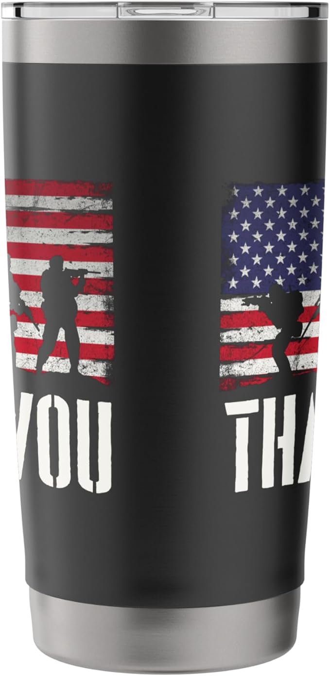 Thank You - Patriotic America Veterans Memorial Day Stainless Steel Insulated Tumbler