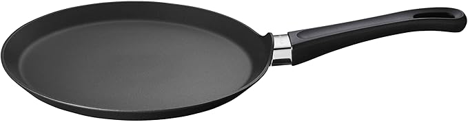 Scanpan Classic 10-inch Nonstick Crepe Pan ??Compatible with Gas and Electric Stovetops, Metal Utensil Safe, Oven Safe to 500째F, Dishwasher Safe, Black